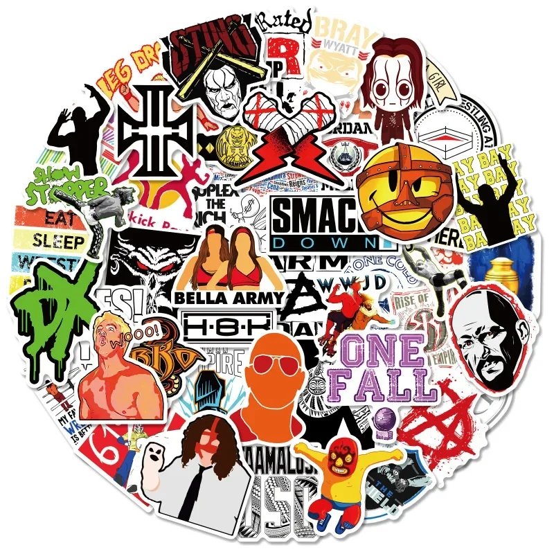 

10/25/50Pcs Wrestling Sport Graffiti Stickers Waterproof Cartoon DIY Decals