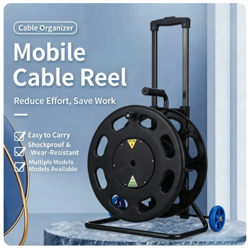 Heavy Duty Retractable Cable Reel, Industrial Extension Power Reel with Multi-Socket for Workshop & Site