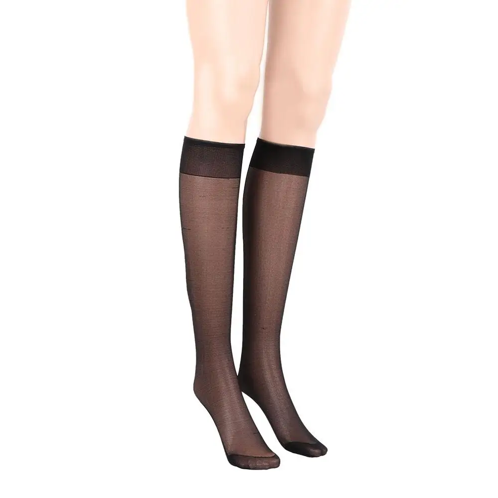Summer Solid Color Sexy Transparent Ladies Socks Tights Thigh High Long Stocking