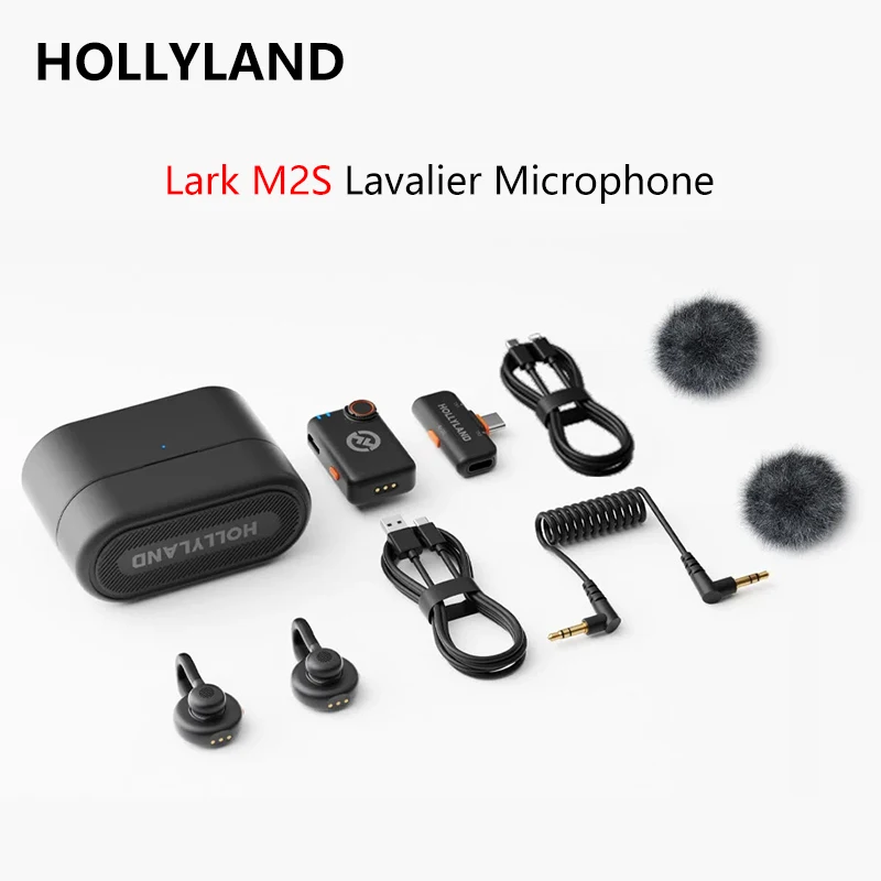 

Hollyland Lark M2S Wireless Lavalier Microphone for IOS Android with Noise Cancellation for Camera PC Photography Vlog Interview