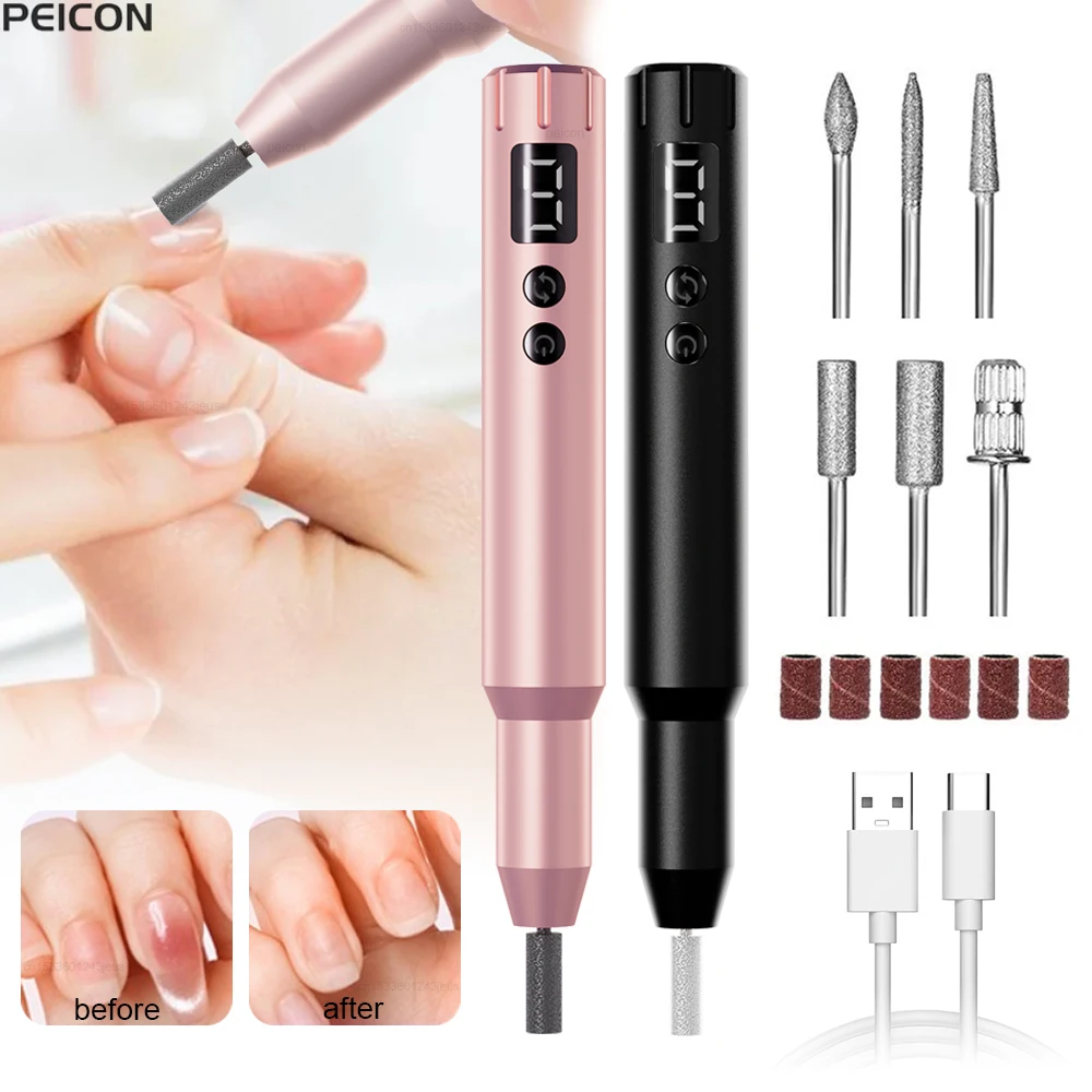 

Электрическая дрель для ногтей, портативный полировщик для ногтей, профессиональная электрическая шлифовальная машина для ногтей для маникюра, педикюра, сверла для геля