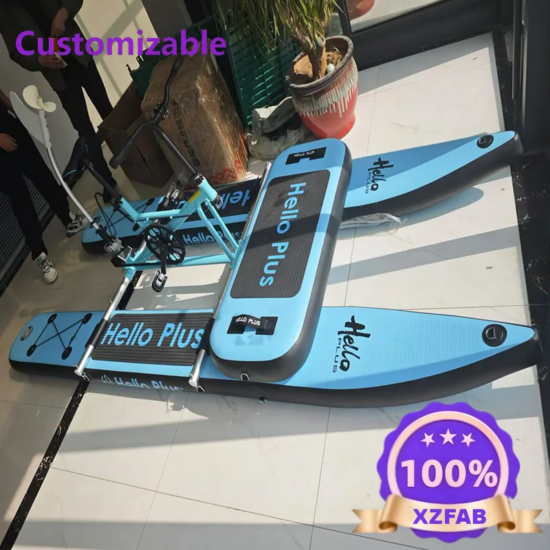 Factory Direct 2026 Single water bicycle Inflatable pontoon water cycling bicycle Leisure bicycle Wading products Commercial