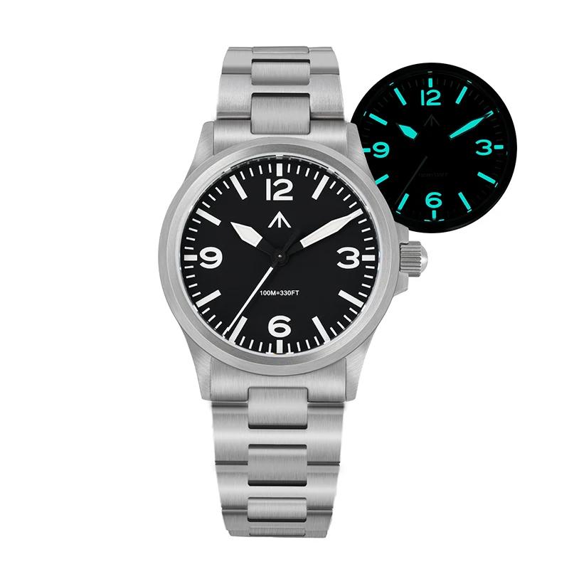 Militado ML18 Quartz Watch VH31 Sweep Second Movement 36mm Pilot