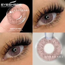 EYESHARE 1pair Natural Colored Contact Lenses for Eyes Fashion Gray Eye Contacts Yearly Brown Lenses Color Eye Lens Pink Lenses