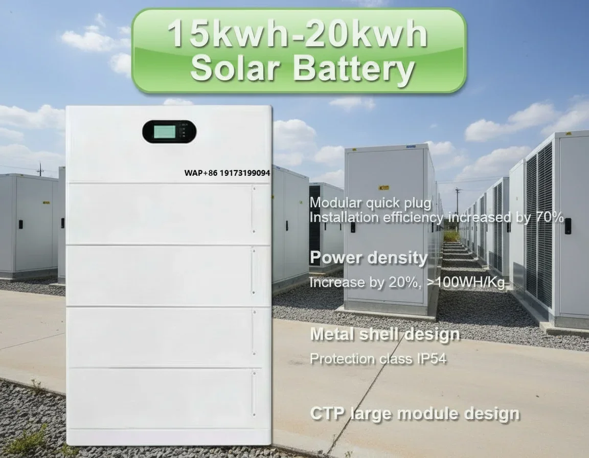 Solar Lithium Battery Deep Cycle 96v 20kw Stackable Lithium Ion Batteries for Home