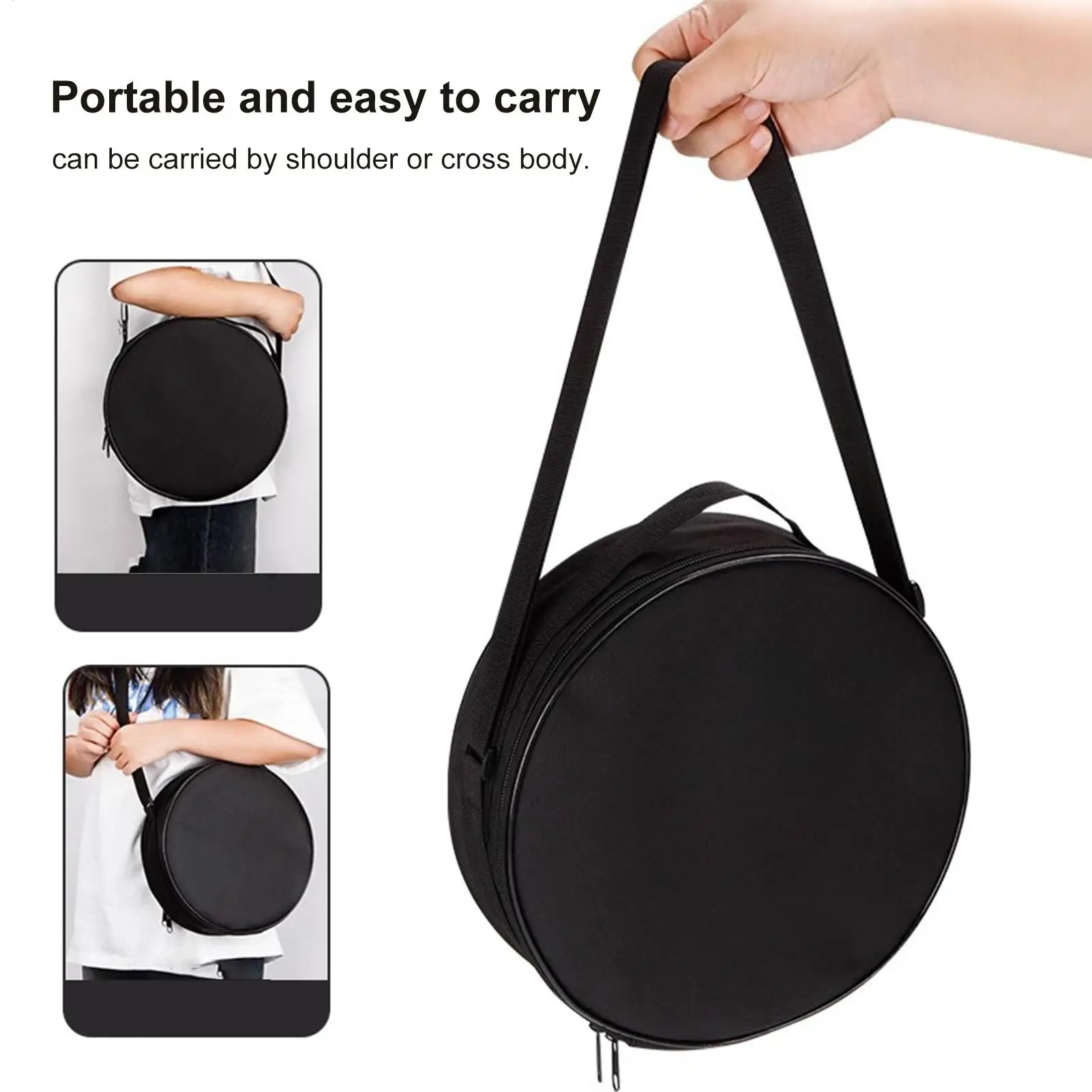 Carry Case for Folding Stool Round Pouch with Shoulder Strap Foldable Stool Bag with Zipper for Sketching Camping Picnic view 3