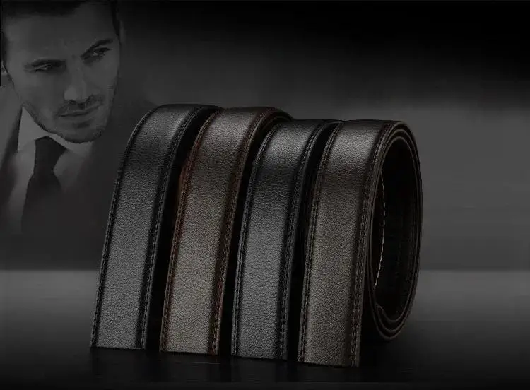 3,0 cm 3,5 cm breiter Gürtel ohne Schnalle, Herren, Damen, Unisex, PU-Gürtel für Business, ohne automatische Schnalle, Taillengürtel für Jeans – Detail 1