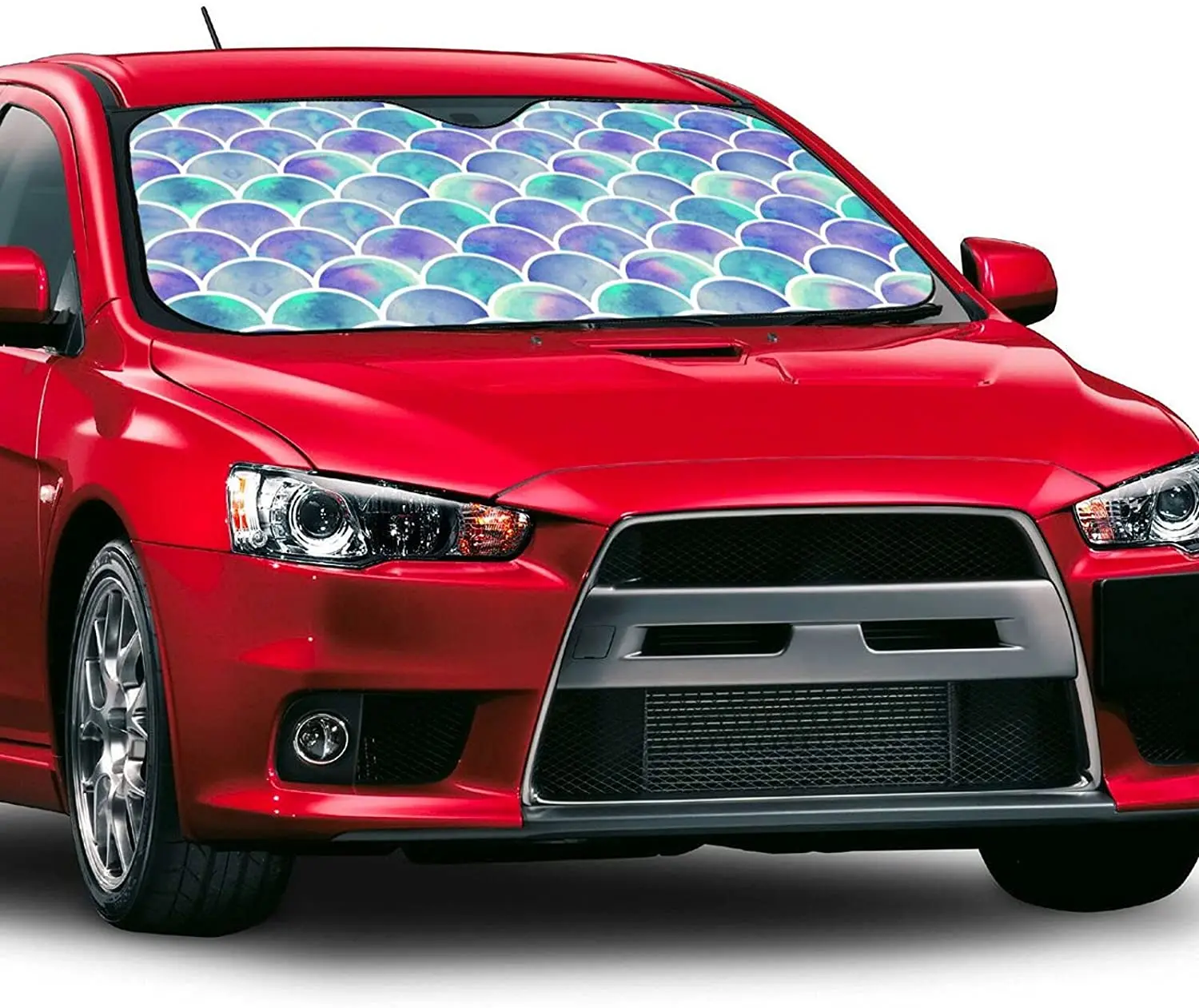 Fish Scale Pattern Car Windshield Sun Shade for Car Funny Sunshade Front Windshield 30x50 Automotive Interior Sun Protection Uv