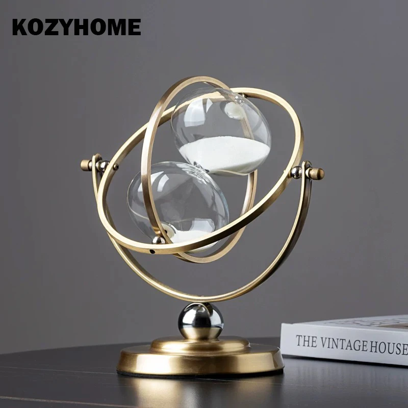 

KOZYHOME Rotatable Globe Hourglass 15/30/60 min Sand Timer for Home Office Book Shelf Decor Business Gifts for Friends Partners
