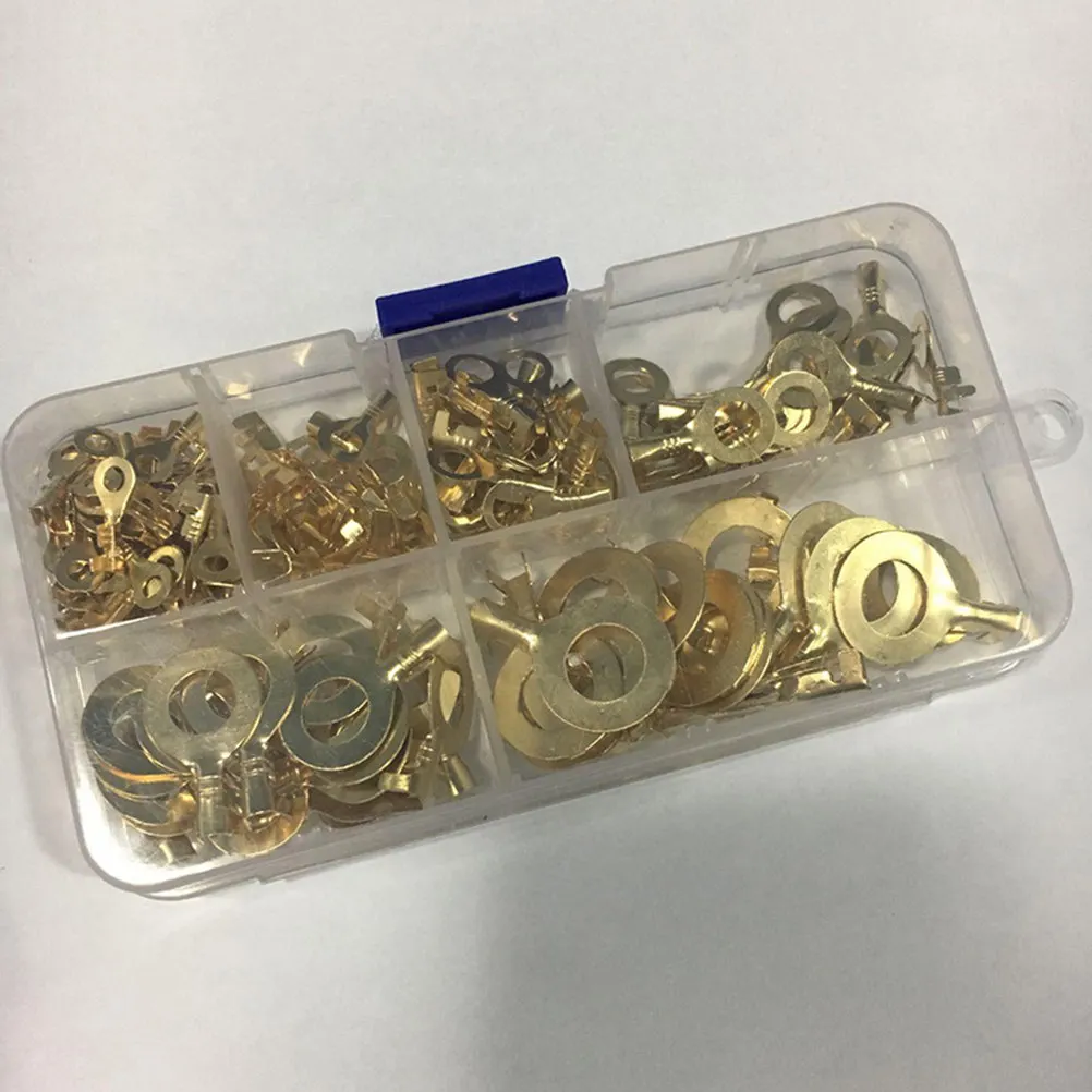 150Pcs Heavy Duty Round Cable Lugs Copper Material Friction Welded Long Life Crimp Terminal for Electrical Equipment Connection
