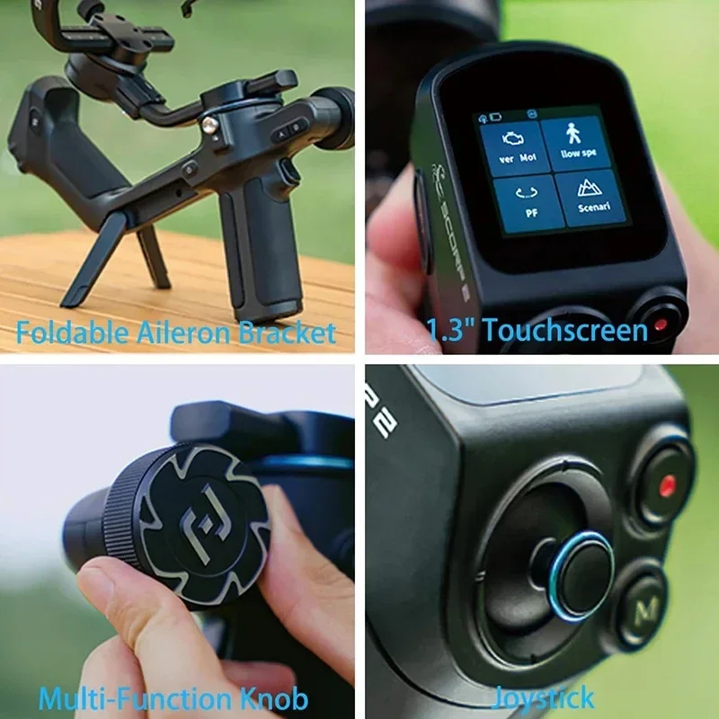 FeiyuTech SCORP 2 Camera Gimbal Stabilizer Built-in AI Tracker Upgrade Joystick Touch Screen for Mirrorless DSLR Camera