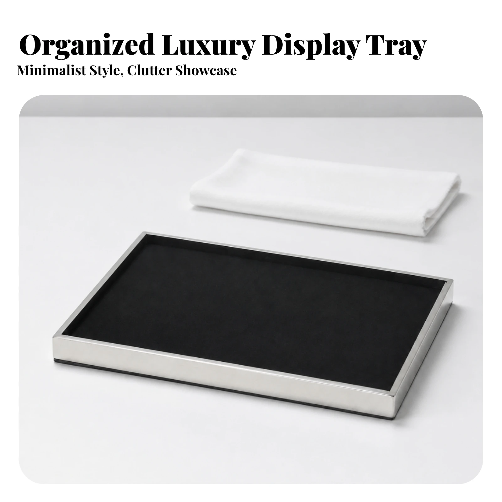 Jewelry Display Tray Rectangular Jewelry Tray with Metal Frame Band Holder Multipurpose Long-Lasting for Jewelers