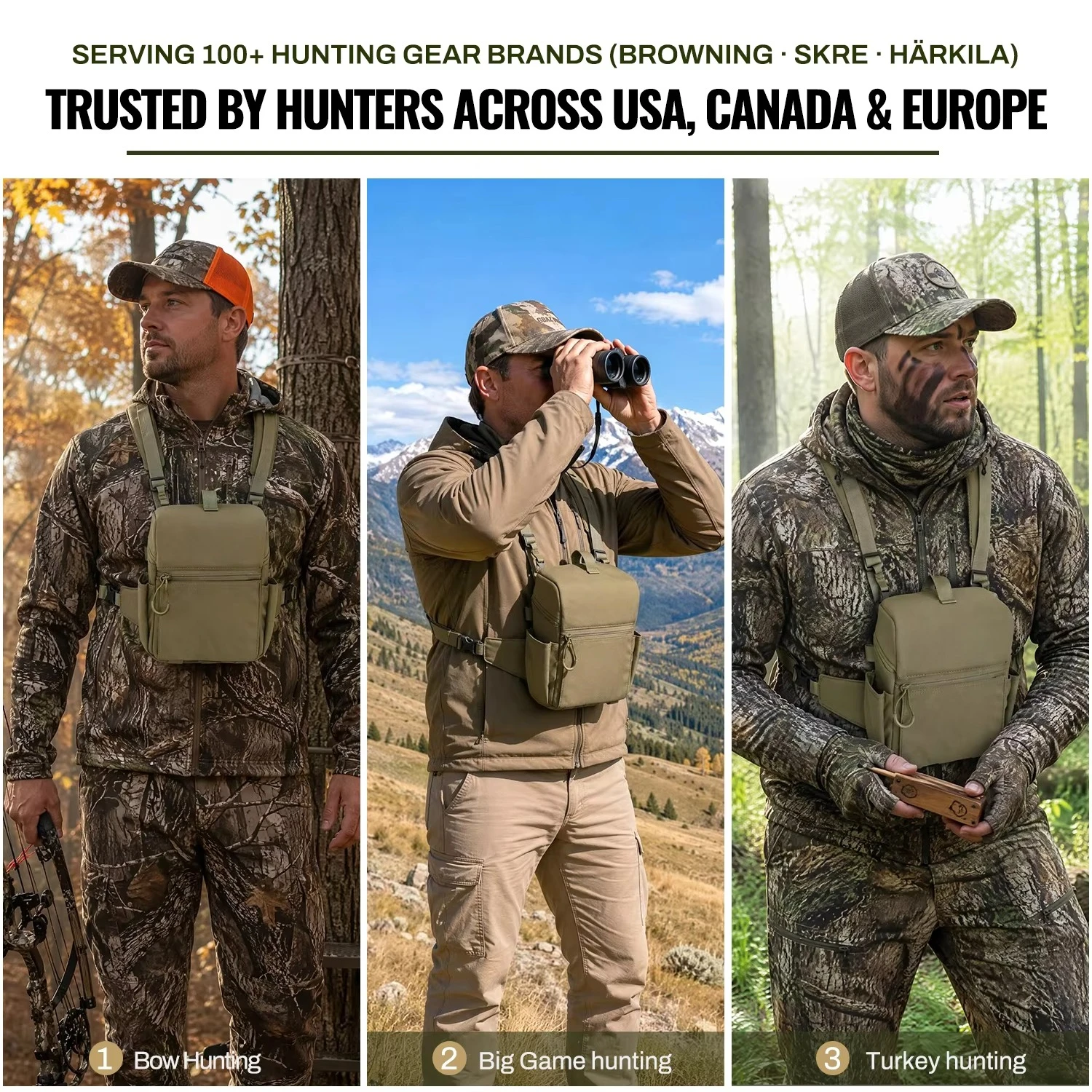 500D Nylon Magnetic Flip Binocular Shoulder Bag With Rain Cover Portable Storage Case For Outdoor Hunting Observation Accessory