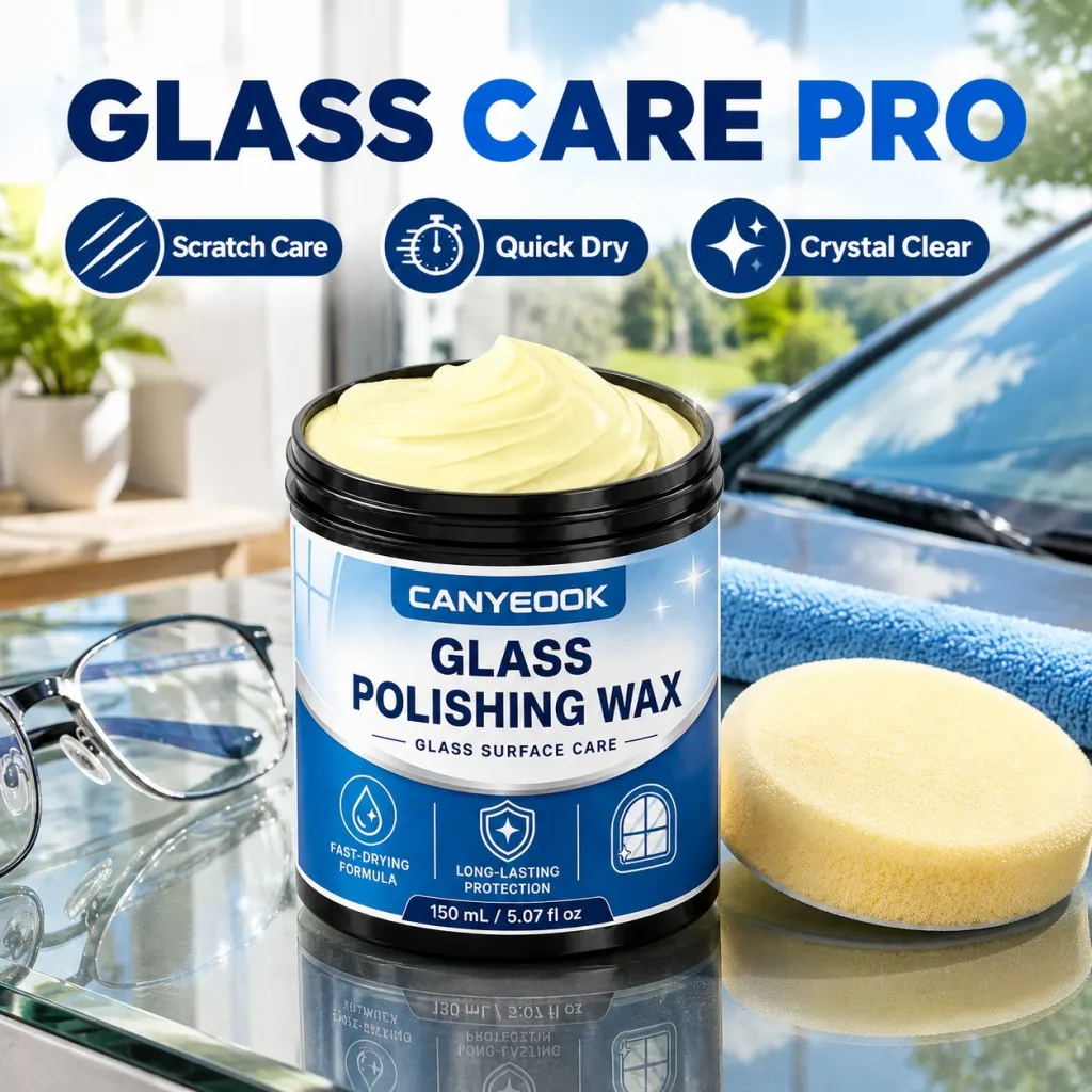 CANYEOOK Quick-Dry Glass Polish Wax 150g, Fast Scratch & Haze Removal Formula