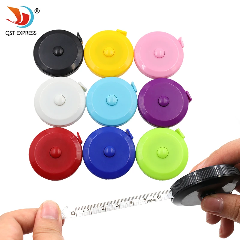 Pocket Plastic Round Tape Measure Tapeline Tape Measure Ruler Sewing Tool Mini 1.5m  Gadget Ruler Band