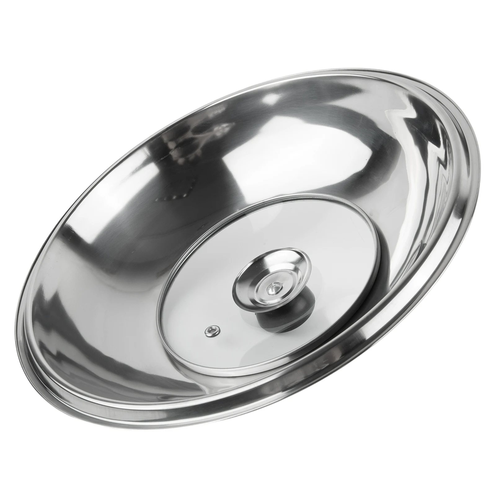 Stainless Steel Visible Combined Tripod Wok Cover Lid Tempered Wok Lid Glass Round Chef Pan Lid Knob Premium Qualtiy Pan