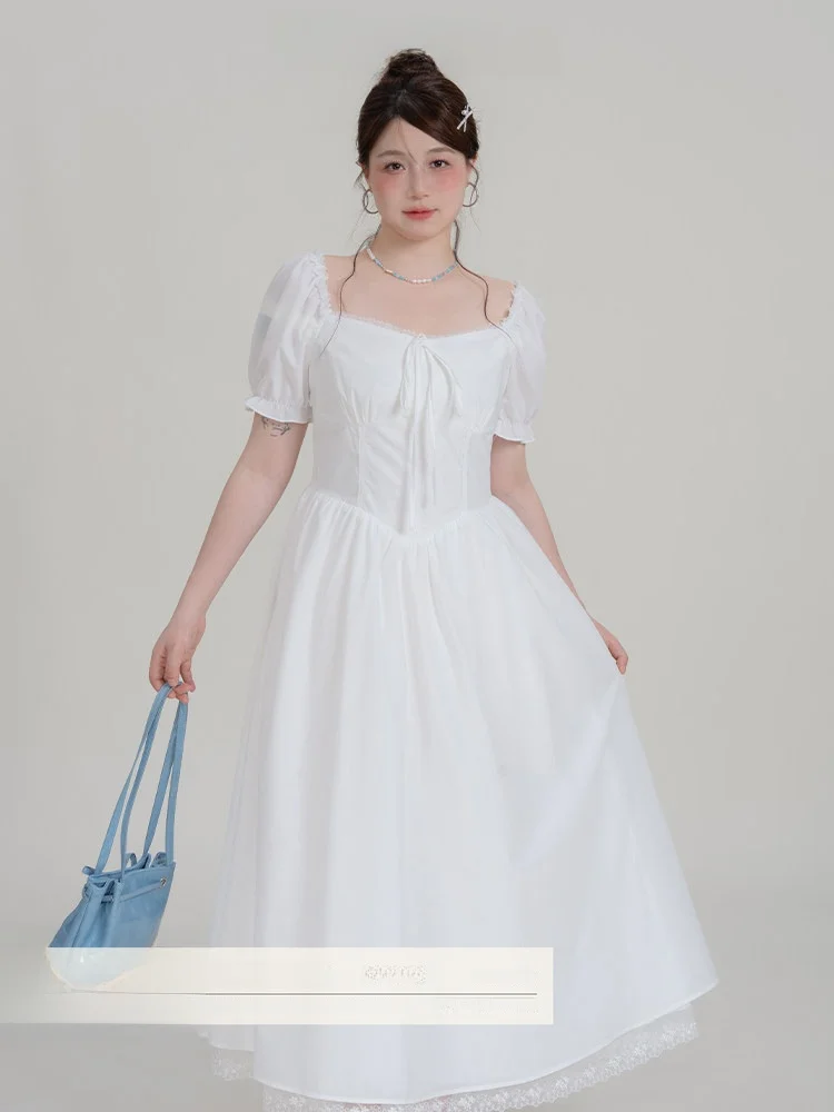 

Летние белые короткие юбки Sweet Bubble Sve Dr Heynew больших размеров для женщин, корейский стиль, для поездок на работу, стройнящие, визуально удлиняющие фигуру