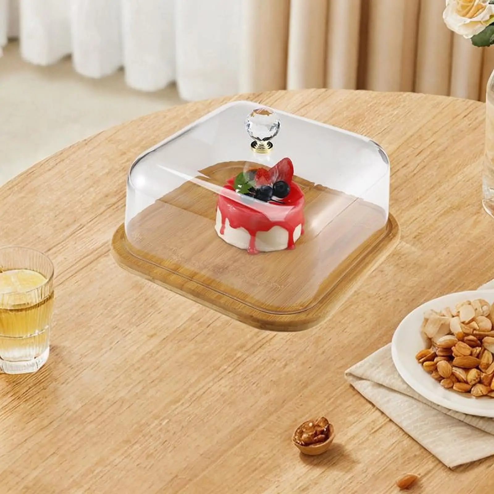 

Подставка для торта с крышкой Квадратная десертная тарелка с подставкой для кухонного десерта