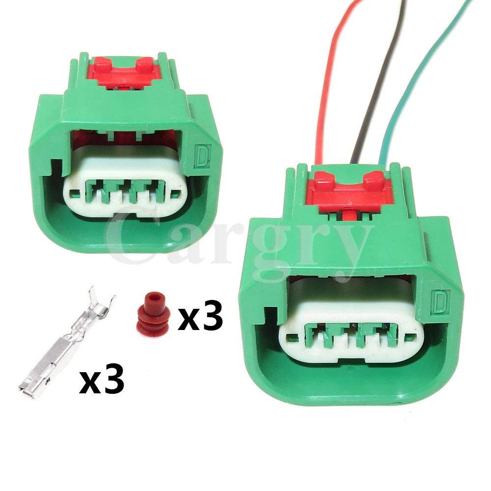 1 Set 3P AC Assembly Car Intake Pressure Sensor Waterproof Socket Auto Turn Signal Lamp Holder Wire Cable Connector Auto Parts