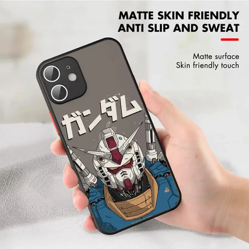 Gundams Robot Phone Case for Apple iPhone 15 Pro Max 13 14 Plus 12 Mini 11 Pro XR 8 SE 7 6S XS MAX Matte Cover