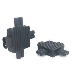 IEC 320 Figure 8 C8 Male to 3X Female C7 Splitter Power 90 Degree UP Right Down Angled AC Adapter for Power Supply 1 in 3 out