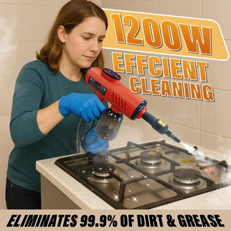 Пароочиститель под давлением для дома, портативный отпариватель HandsFree на 600 мл, мини-универсальный пароочиститель для автомобиля с 7 шт. Accesso