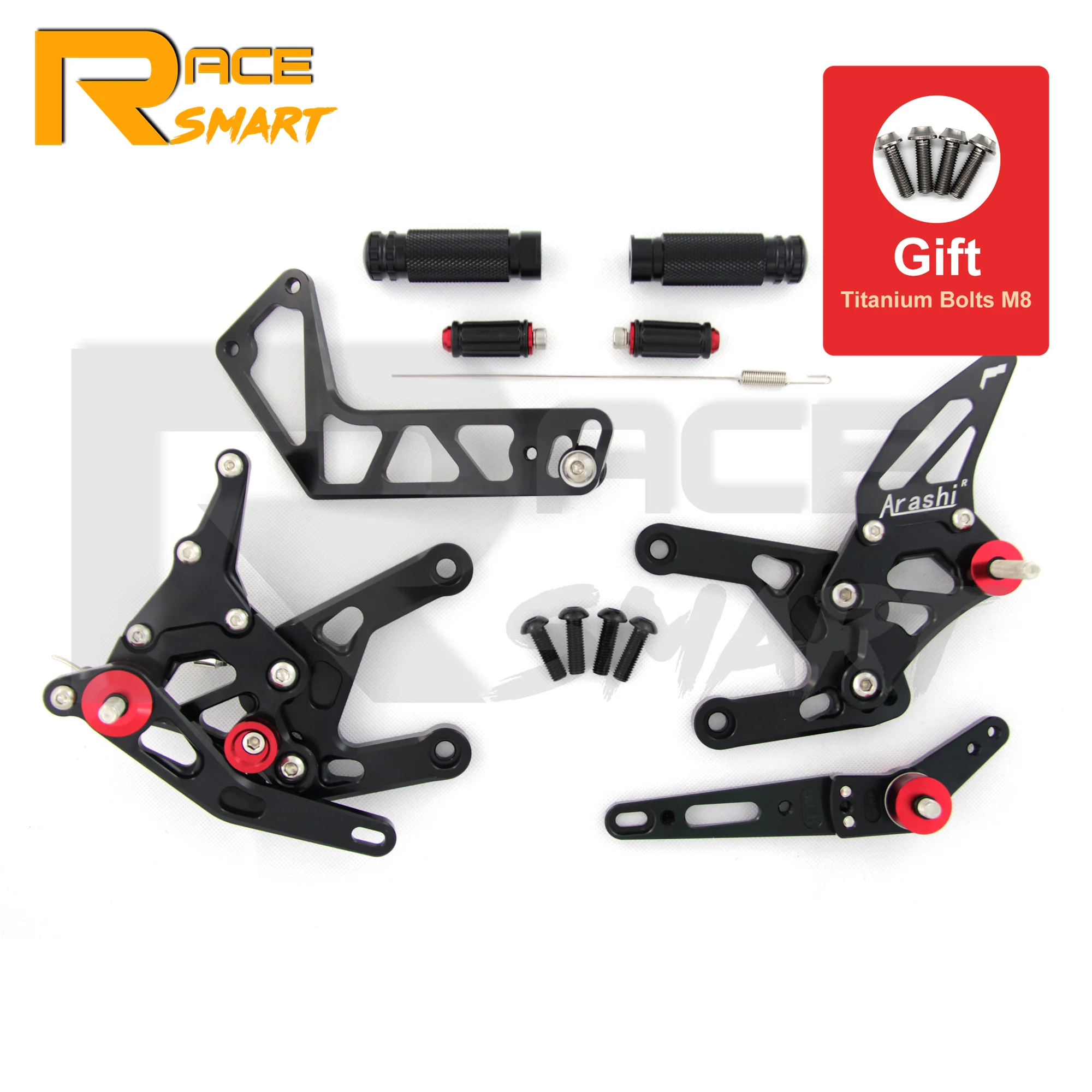 

YZF R1 R1M R1S RN32 2015-2022 Motorcycle CNC Adjustable Footrest Foot Pegs Rider Rear Sets Rearset For YAMAHA YZF-R1 2016 2017