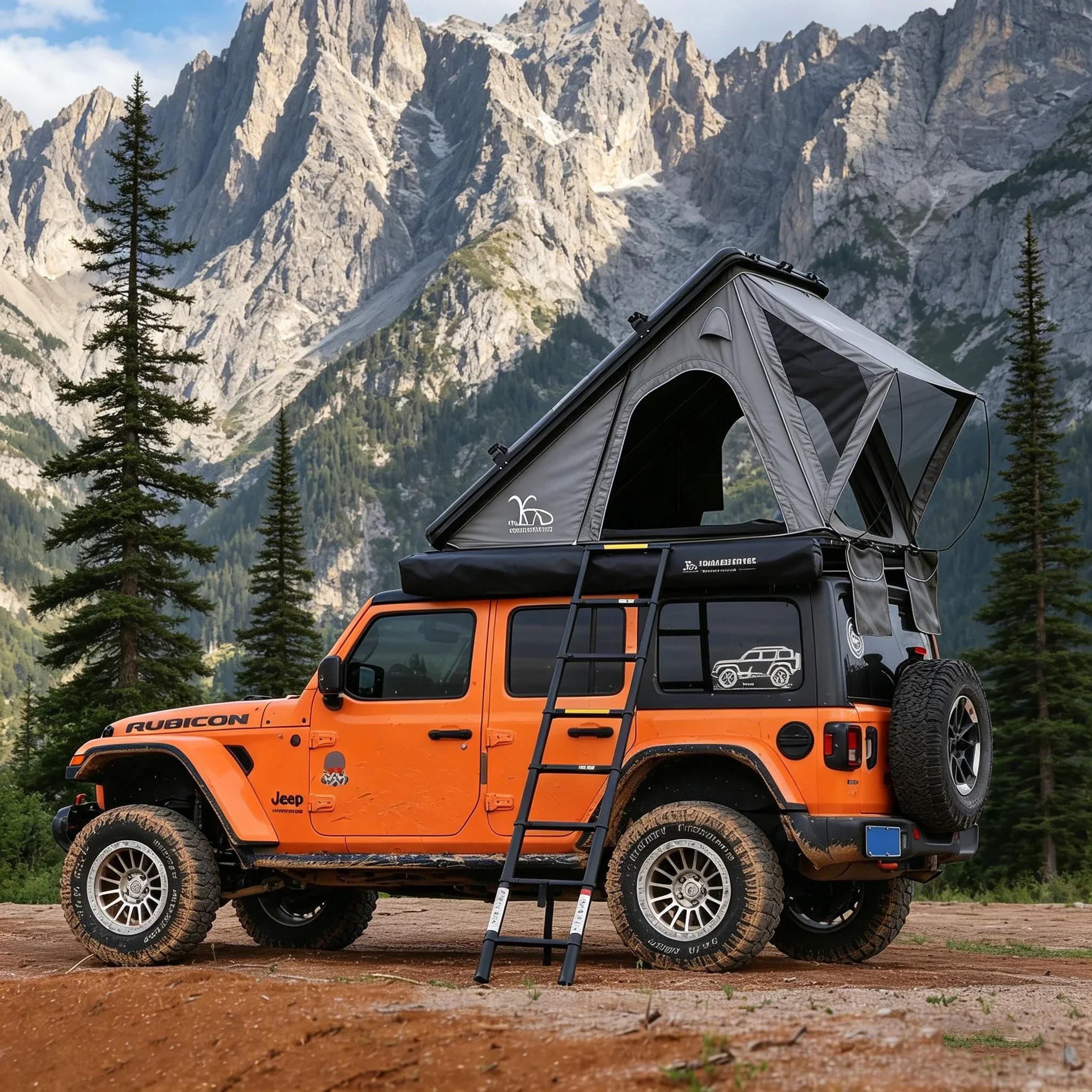

Aluminum Hard Shell SUV Rooftop Tent 210x130x150cm Pop up Triangle Car Top with Shoes Bag - No Roof Bars Or Lighting Included
