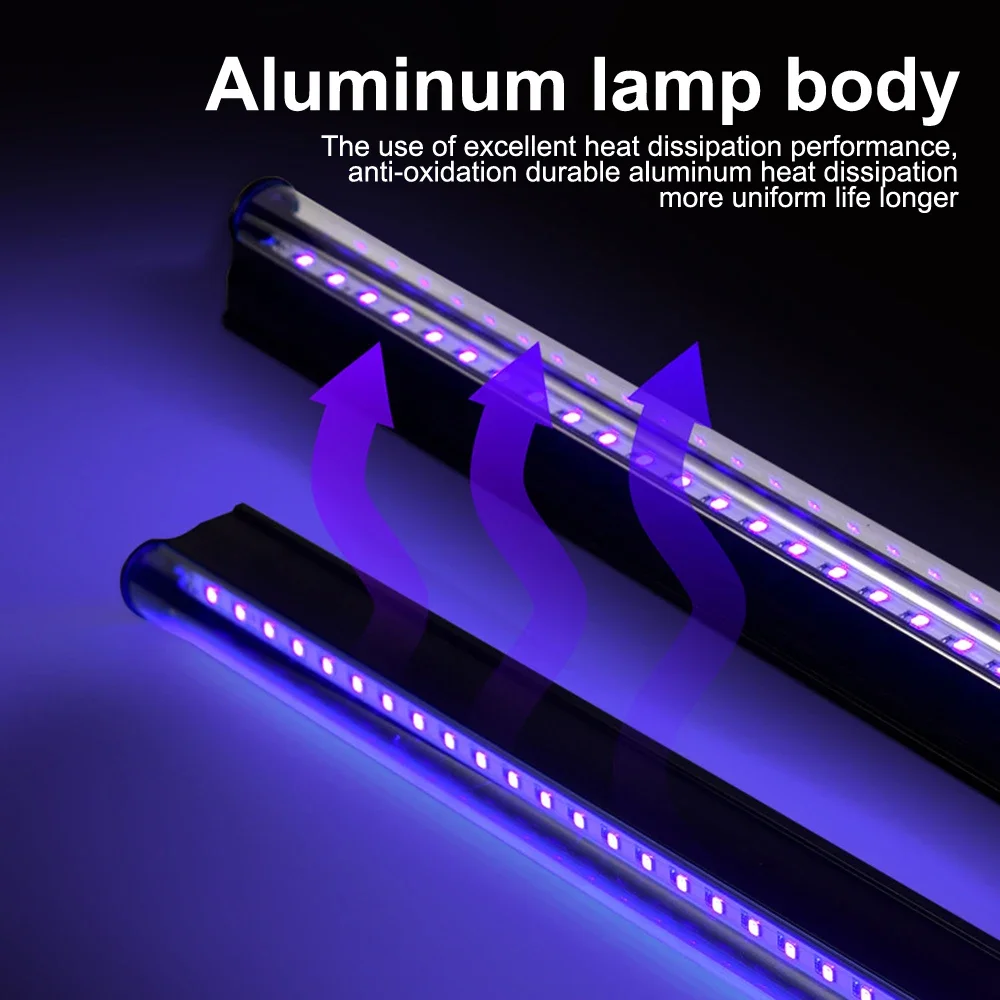 

5V UV Black Light 6W T5 Tube Ultraviolet Lamp Bulb 395-400nm UVA LED Lamp Bar Money Detector Blacklight Plant Grow Lights