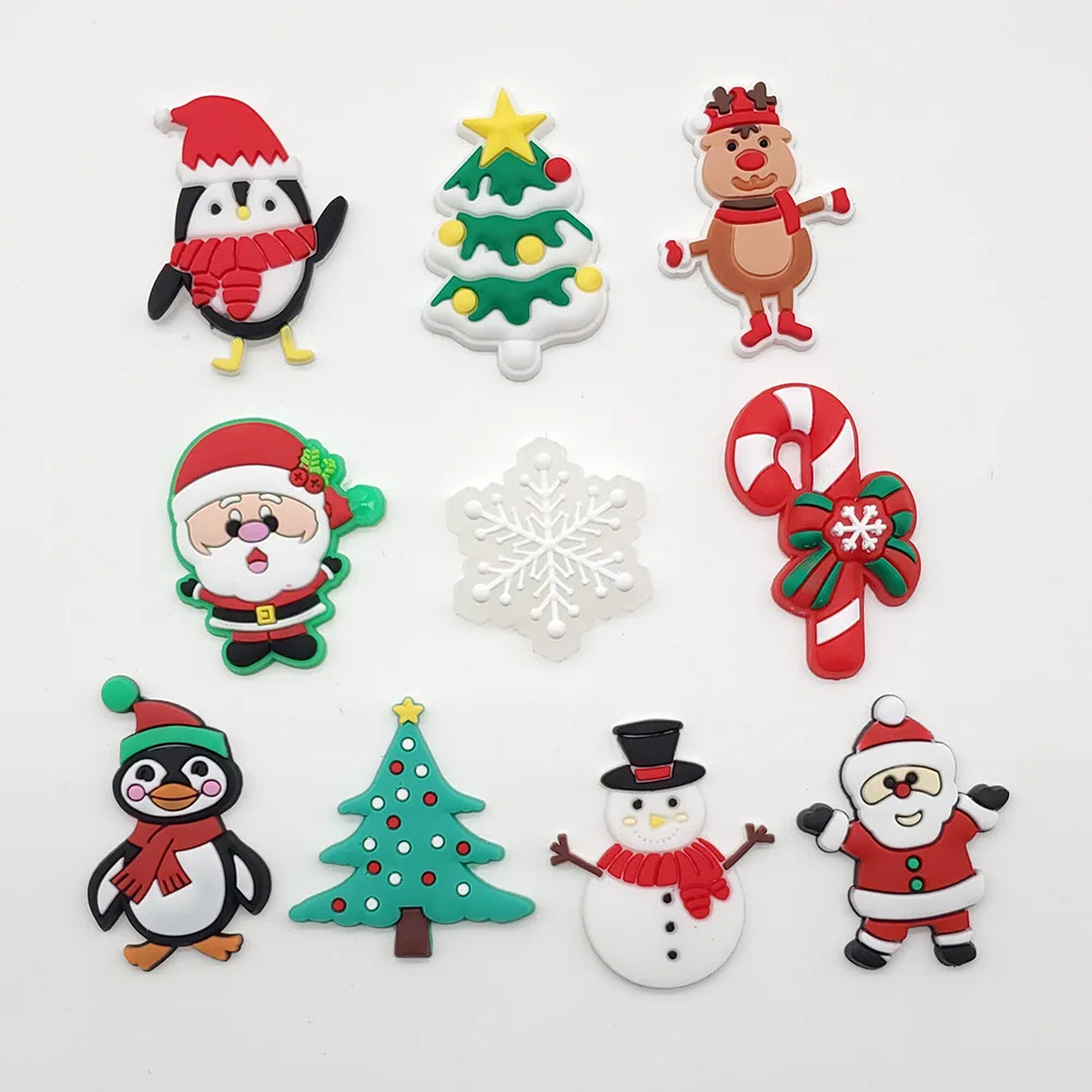10Pcs Cartoon Anime Christmas Series DIY Shoe Charms for Clogs Bubble Slides Sandals PVC Shoe Decorations Accessories For Teens