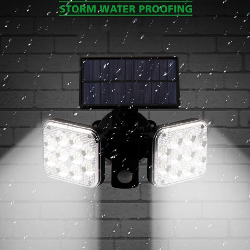 Bright Solar Lights Waterproof Outdoor Indoor Solar Lamp With Adjustable Head Wide Lighting Angle Motion Sensor
