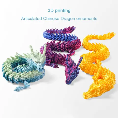 3D printing dragon ornaments Chinese Loong scenic spots stall manual joint movable PLA environmental protection Chinese Loong