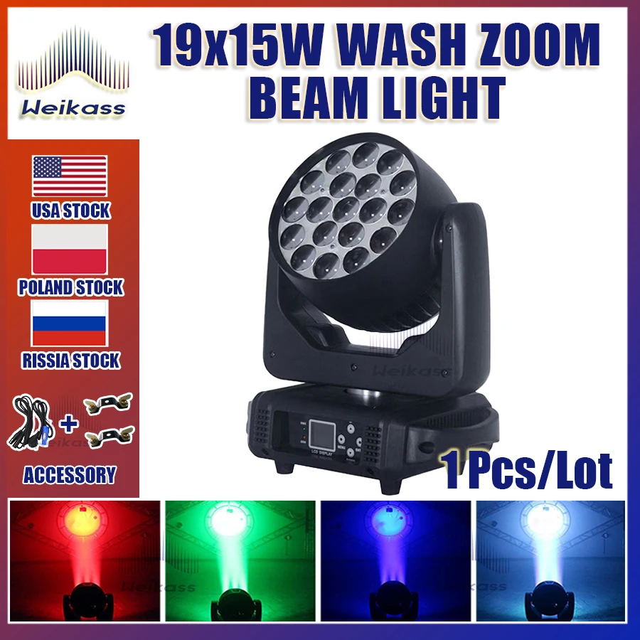 

0 Tax 1Pcs 19x15W Led Moving Head Zoom Lyre Wash Light RGBW Beam Effect Perfect For Stage TV Theatre And TV Studio