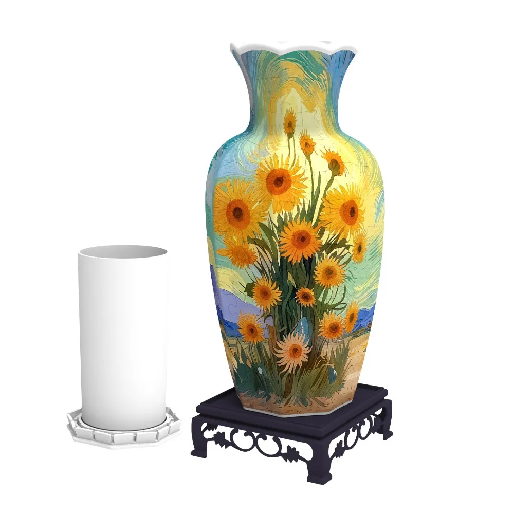 Crafts Creative 3D Puzzle Vase Waterproof Artistic DIY Arts Vase Educational Toy Building Block Flower Vase Jigsaw Kids Toys