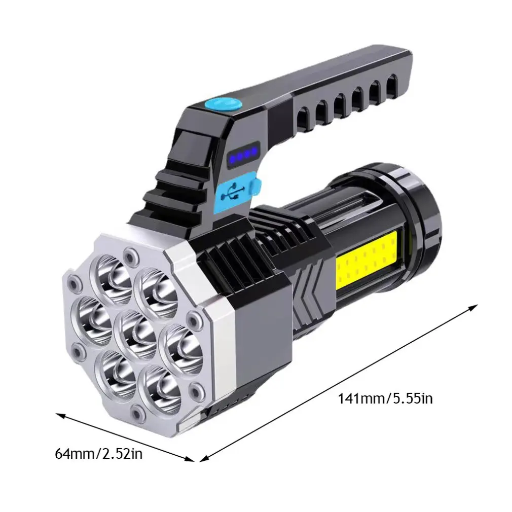 Torcia a LED a energia solare proiettori portatili campeggio all\'aperto escursionismo emergenze torcia ricaricabile USB consegna veloce