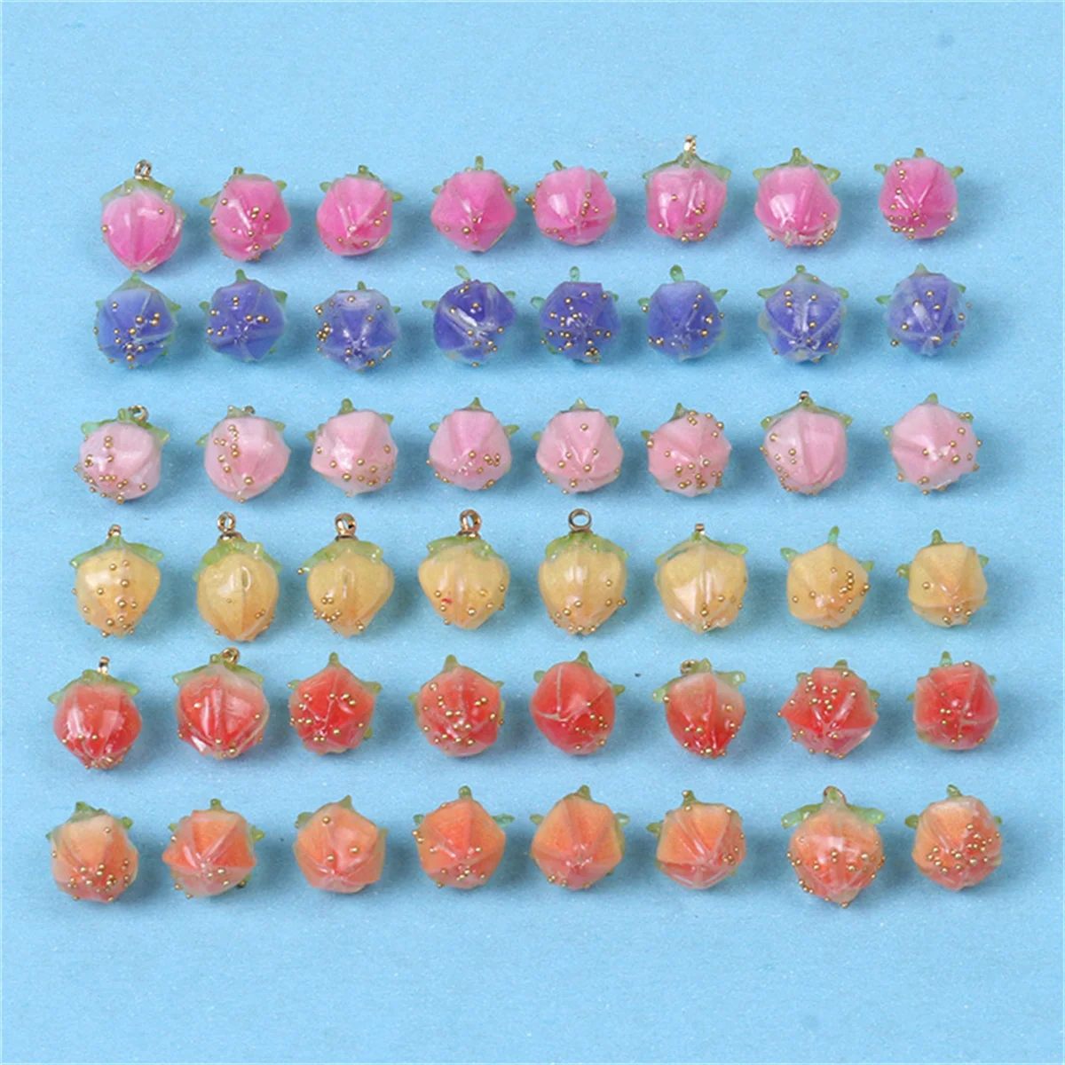 ZW41 Strawberry Resin Necklace Pendant Handmade Hairpin Bracelet Necklace Handmade Diy Material Earrings Jewelry Accessories