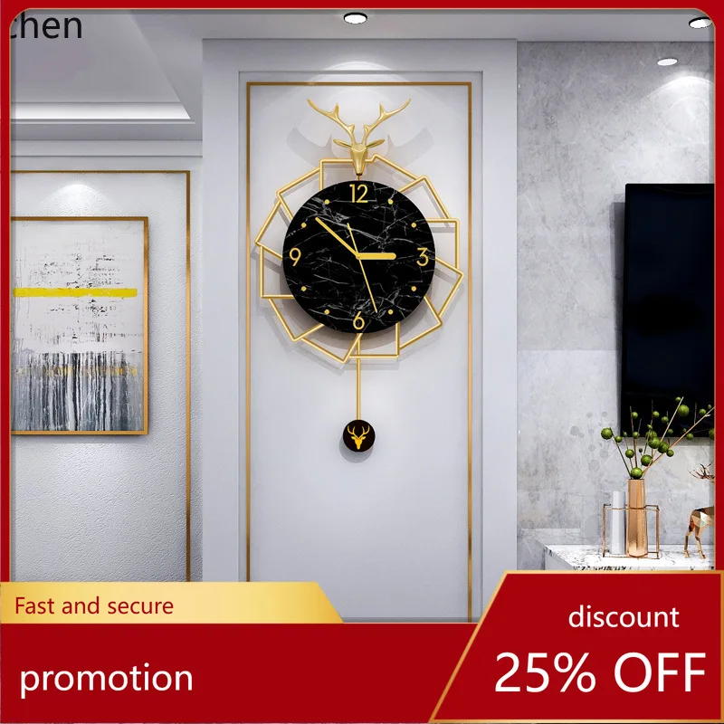ZML modern wall clock for living room, stylish and simple home clock with a high-end feel, creative wall-mounted timepiece