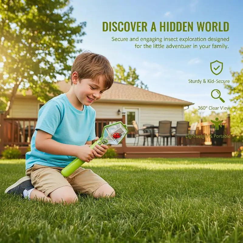 Multifunctional Portable  Catcher Gift For Kids With 6x Magnifying Glass Handheld  Display