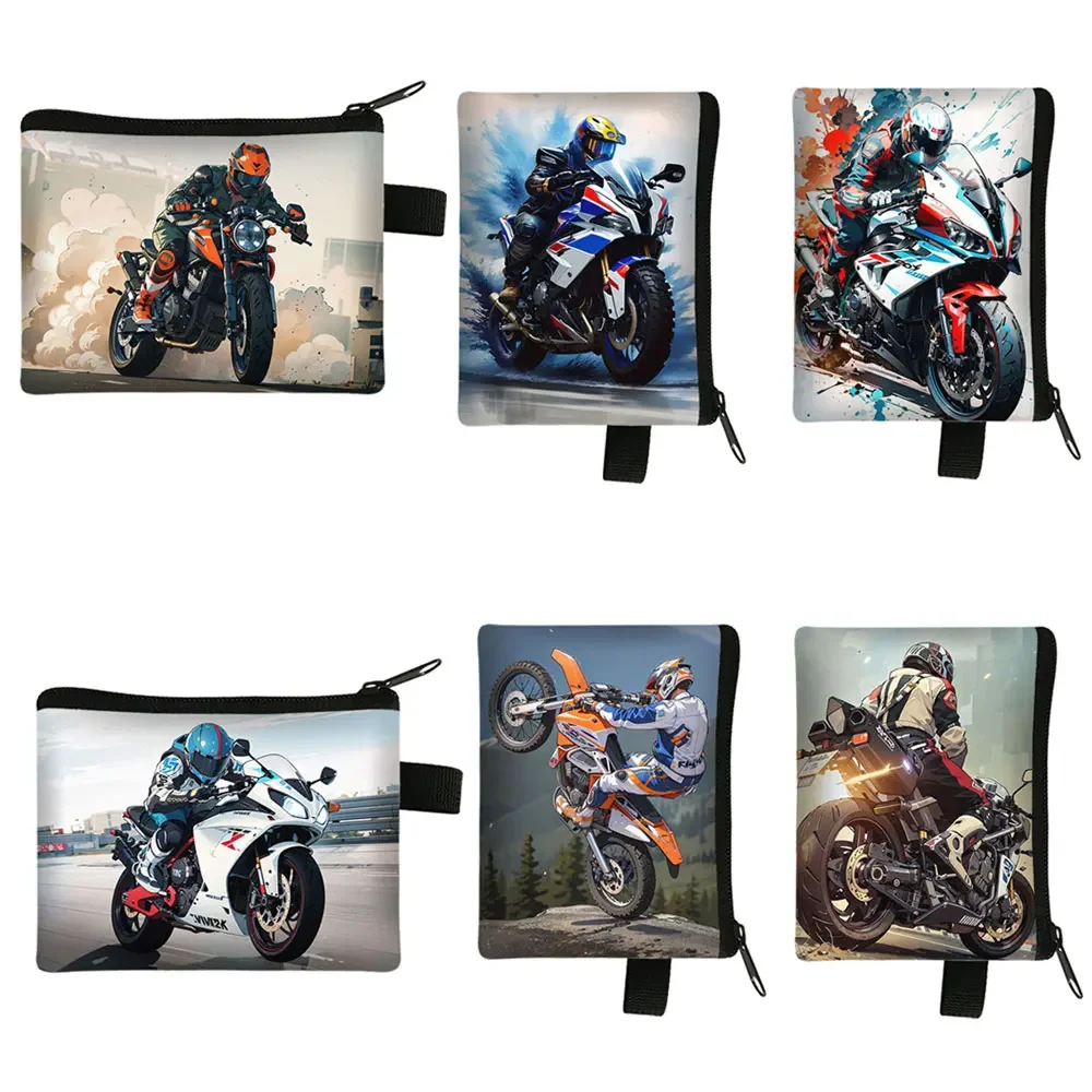 Cool Motorcycle Coin Purse Motorbike Credit Card Money Bag Motor Bicycle Lipstick Earphones Coin Bag Small Wallets Mini Purse