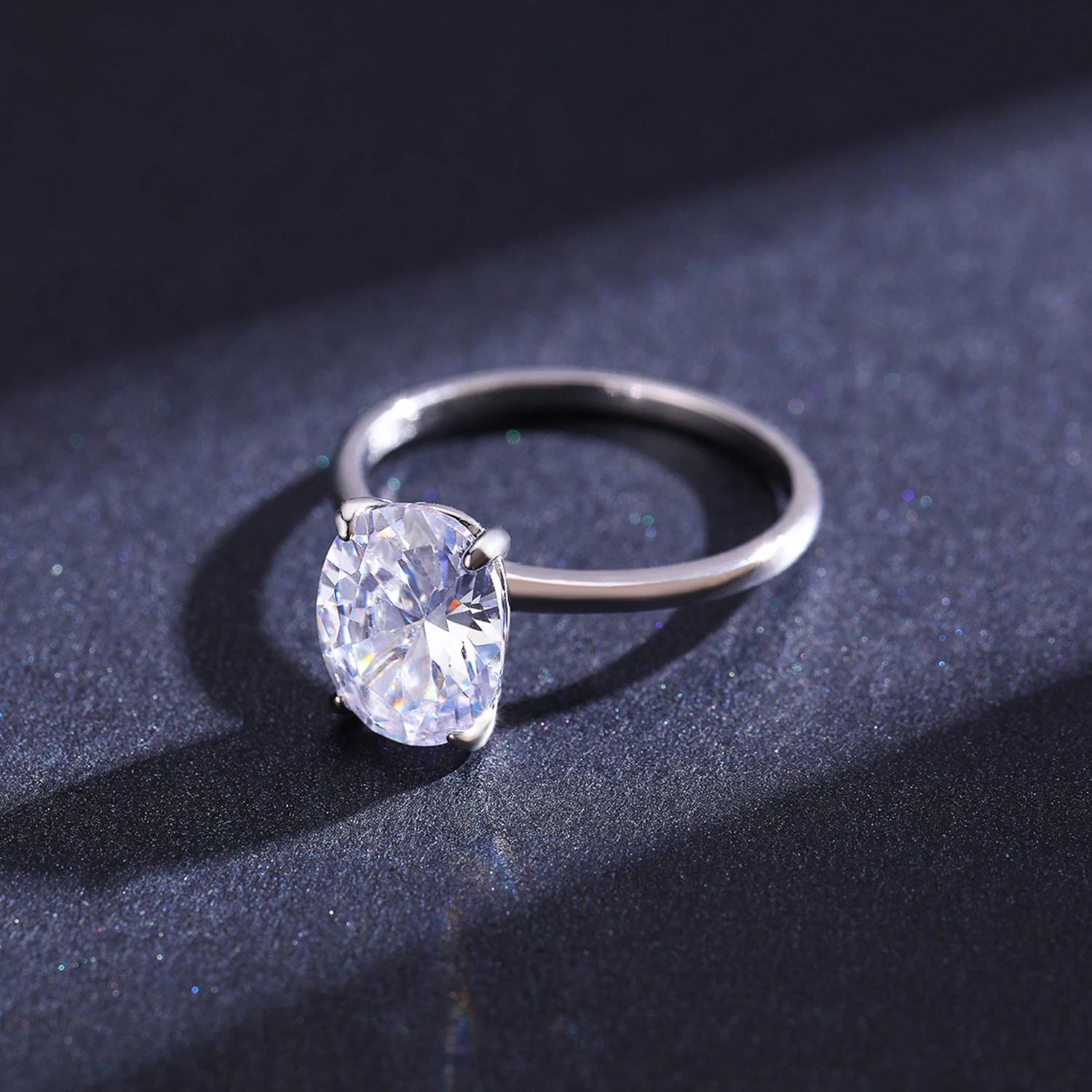 Modian-Anillo de Plata de Ley 925 con Circonia cúbica para mujer, sortija de compromiso, plata esterlina, corte ovalado, transparente
