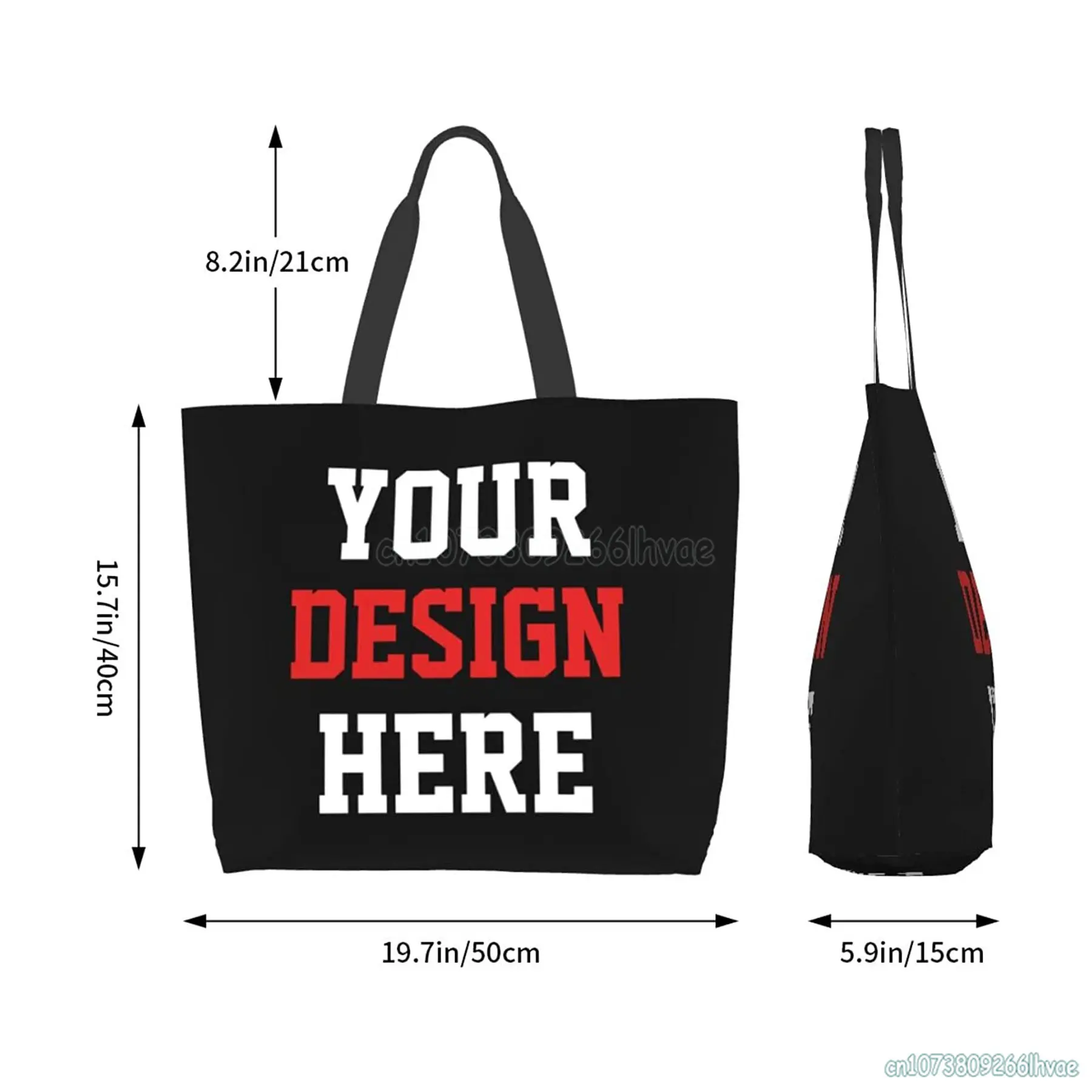 Personalized Large Capacity Tote Bag for Women Add Your Design Custom Shopping Handbag with Image Logo Reusable Shoulder Bag