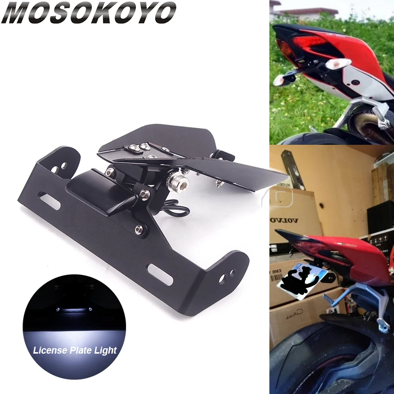 

Аккуратный держатель номерного знака мотоцикла со светодиодной подсветкой для Ducati 899 959 1199 1299, аксессуары для крыльев Panigale