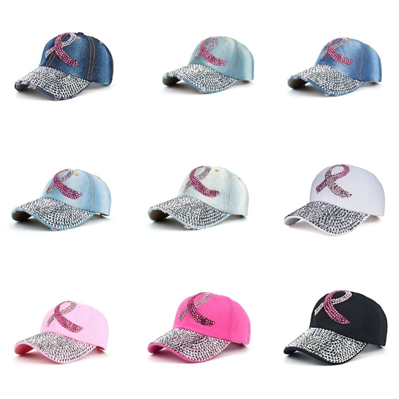 

Peaked Hat Awareness Hats Pink Ribbon Baseball Hat Dropship