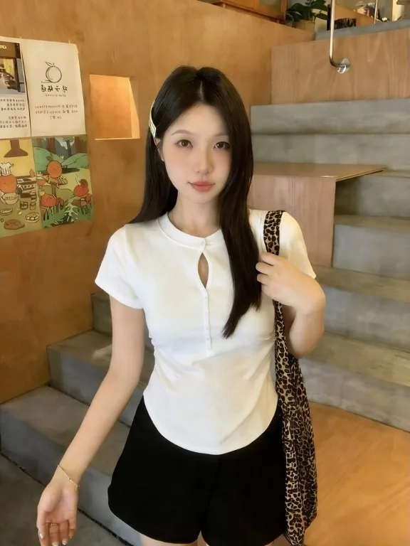 

Женская повседневная футболка больших размеров с коротким рукавом, приталенная, в корейском стиле, летний модный топ, скрывающий недостатки фигуры, прямого кроя