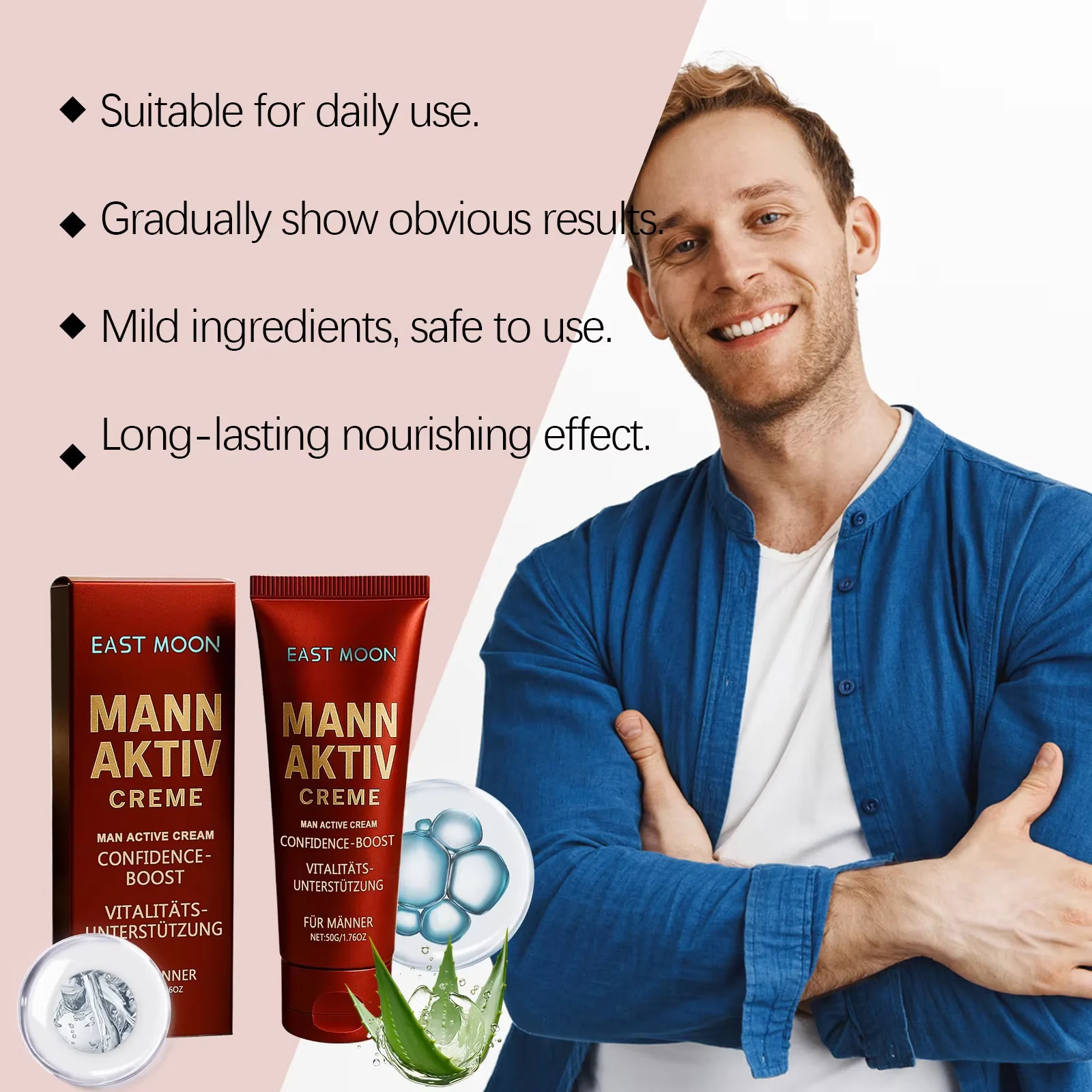 Mann Aktiv Creme 50g – Men’s Vitality & Moisturizing Cream, Daily Nourishing Body Lotion, Confidence-Boost Skin Care for Men