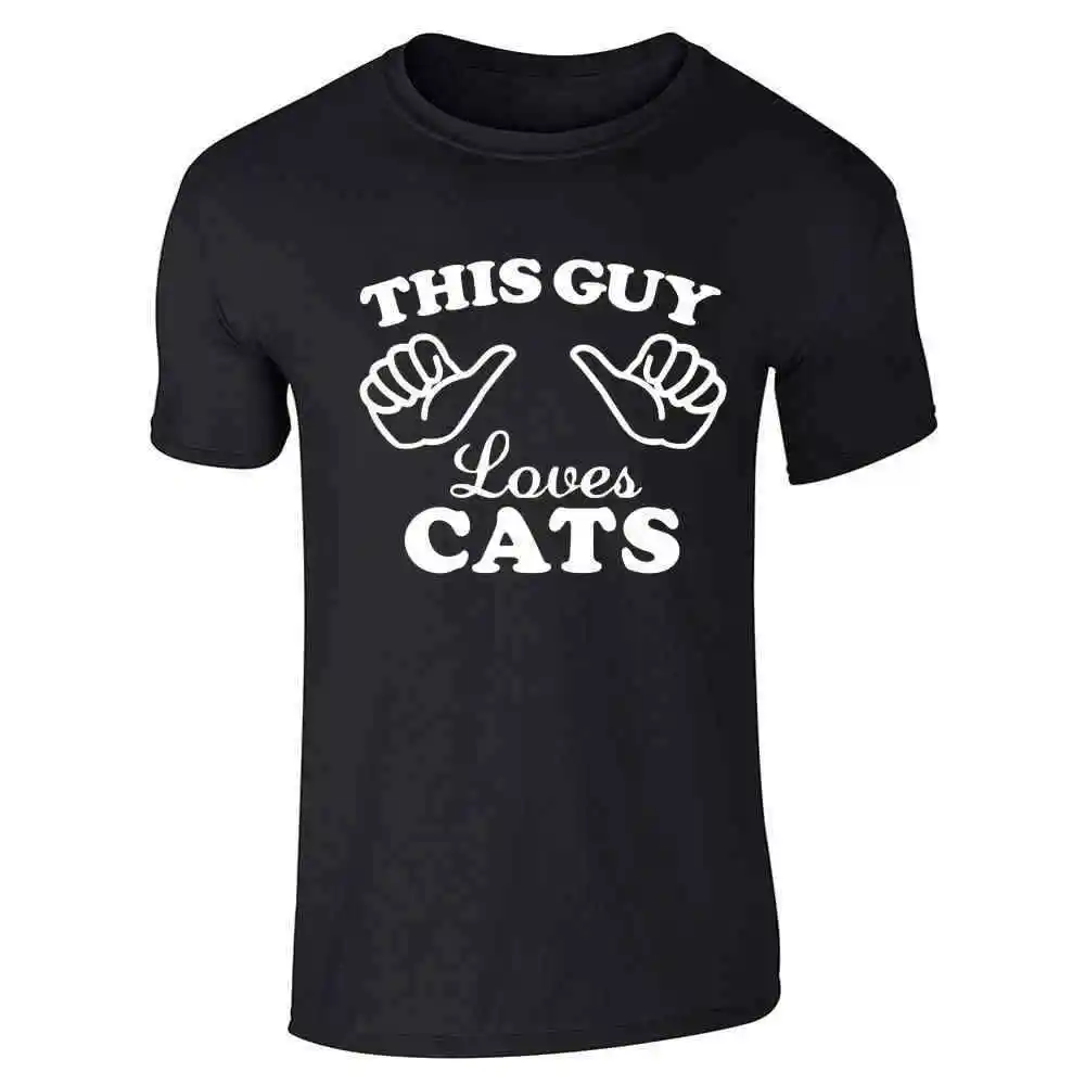 This Guy Loves Cats Unisex TeeSummer Brand Super Size Cartoon vintage Luxury oversized