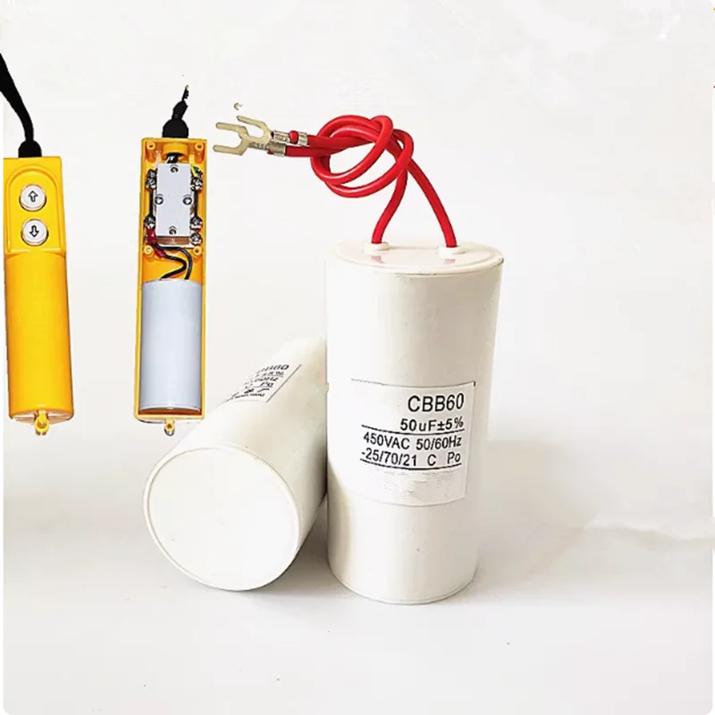 

1PCS CBB60 Miniature electric hoist household crane handle button switch 450V Two-phase capacitor of crane lift accessories