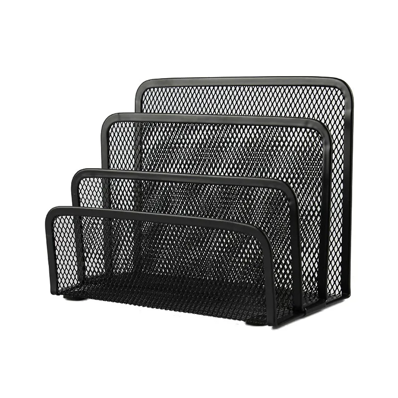 Black Metal Case Holder Mesh Bookend Anti-skid Shelf Book Case Holder Home Office Store Stationery