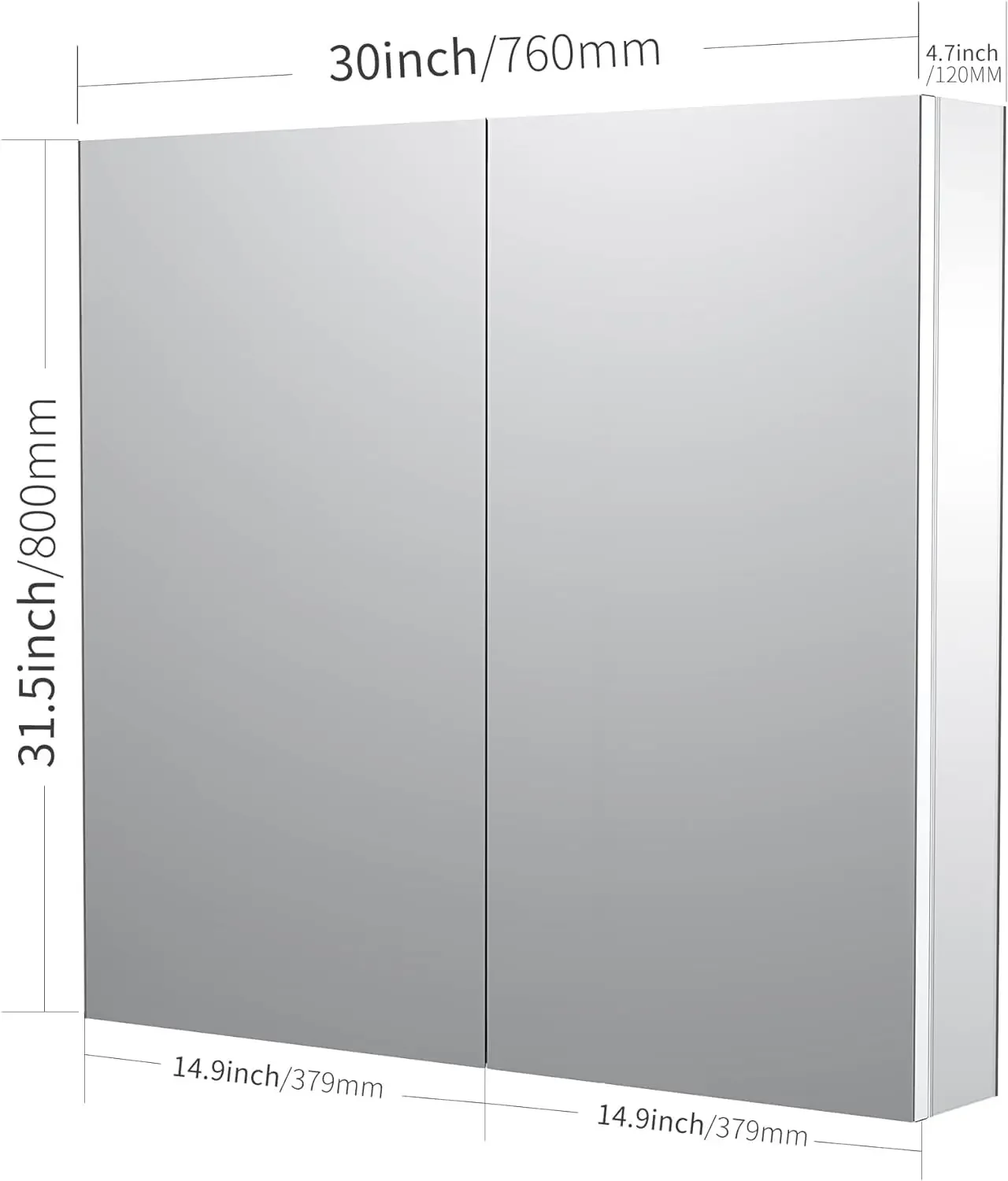 Sunrosa Medicine Cabinet with Mirror Door,30