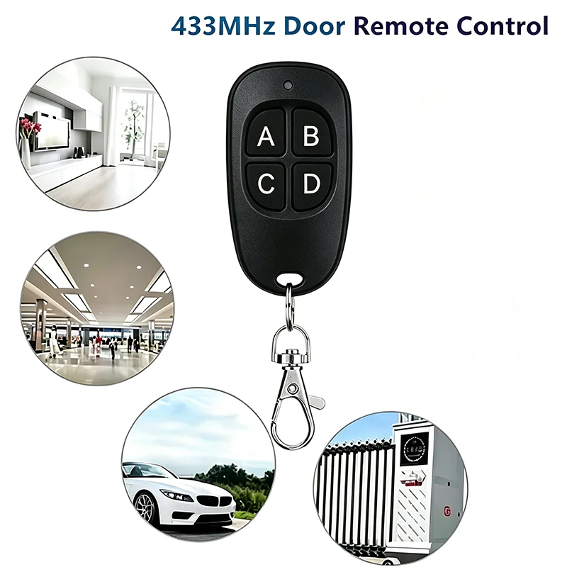 433.92MHz 4CH Universal Garage Door Remote Cloner, Copies Any Key Fob Opener Code with Ease – No Programming Needed